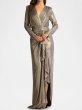 画像1: Tadashi Shoji タダシショージ  　Pomona Metallic Waterfall Flounce Gown (1)