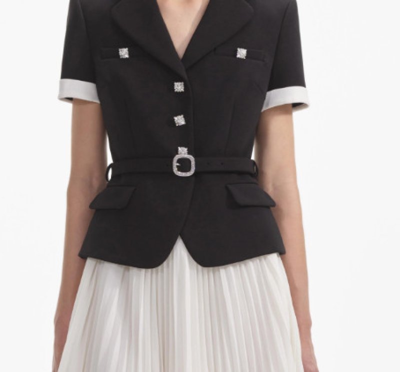 画像3: Self Portrait　セルフポートレート  Crepe Contrast Chiffon Mini Dress (3)