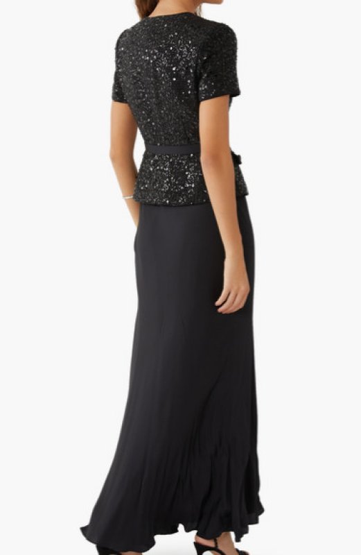 画像2: Self Portrait　セルフポートレート  Black Sequin Boucle Maxi Dress (2)