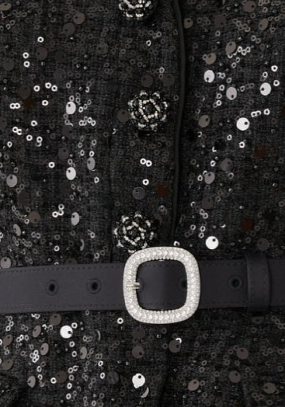 画像3: Self Portrait　セルフポートレート  Black Sequin Boucle Maxi Dress (3)