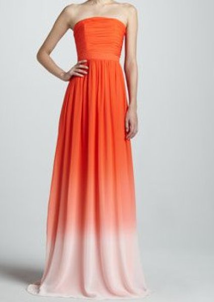 画像1: ERIN by Erin Fetherston    ombre Gown     オレンジ系 (1)