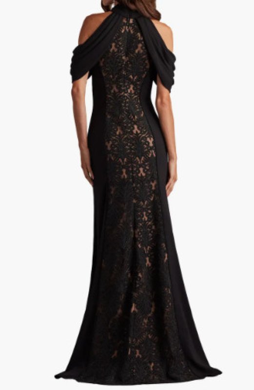 画像2: Tadashi Shoji タダシショージ  　Kato オフショルダーホルタードレス　ブラック (2)