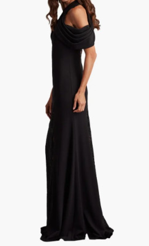 画像3: Tadashi Shoji タダシショージ  　Kato オフショルダーホルタードレス　ブラック (3)