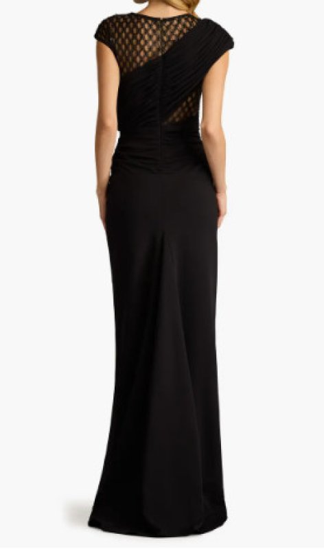 画像2: Tadashi Shoji タダシショージ   Jetta Peek-A-Boo Illusion Gown  ブラック (2)