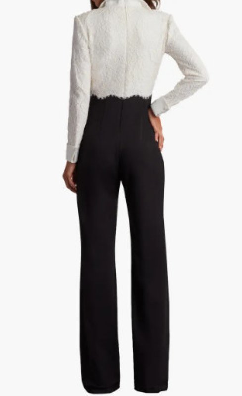 画像3: Tadashi Shoji タダシショージ  Deacon　ジャンプスーツ　ブラック、ホワイト  08062 (3)