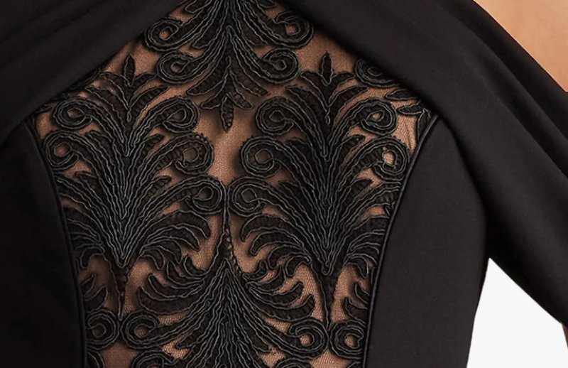 画像4: Tadashi Shoji タダシショージ  　Kato オフショルダーホルタードレス　ブラック (4)