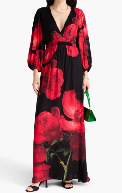 画像1: セール！Alice + Olivia アリスアンドオリビア　  Clarissa wrap-effect Maxi Dress  07181 (1)