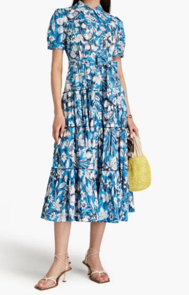 画像1: Diane von Furstenberg 　ダイアンフォンファステンバーグ　queena dress ブルー系 (1)