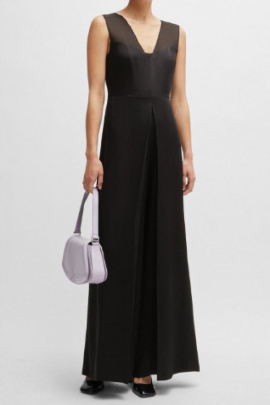 画像1: セール！【大谷真美子さん着用】BOSS ジャンプスーツ　ブラック  07161 (1)