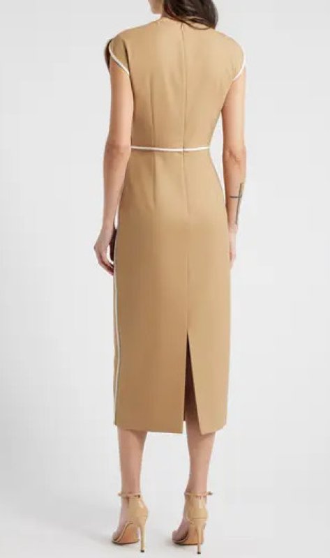画像2: 限定セール！BOSS Hugo Boss   Detira Wool Blend Sheath Dress　 キャメル系 (2)