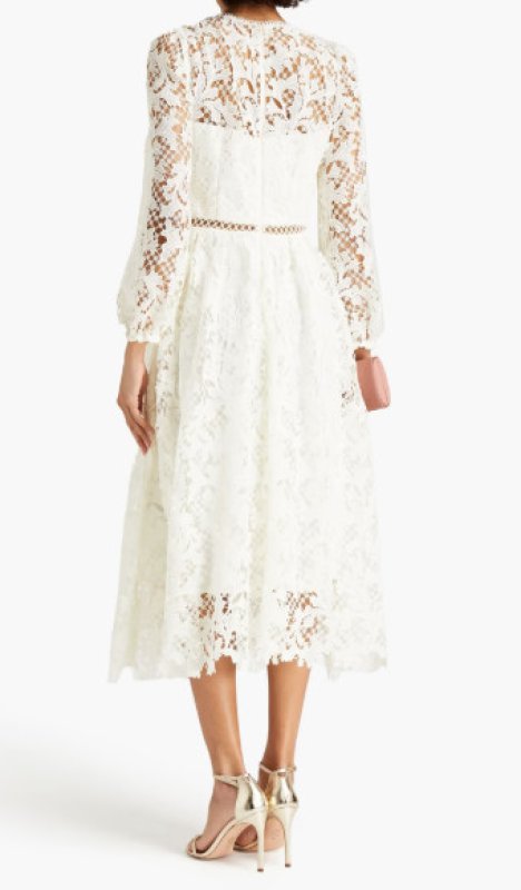 画像2: セール！ML Monique Lhuillier モニークルイリエ   ギュピールレースミディドレス   (2)