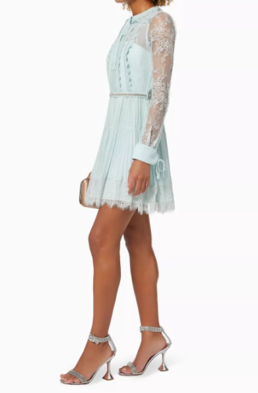 画像2: 【訳アリ特価品】Self Portrait　セルフポートレート　Lace Trim Mini Dress  (2)