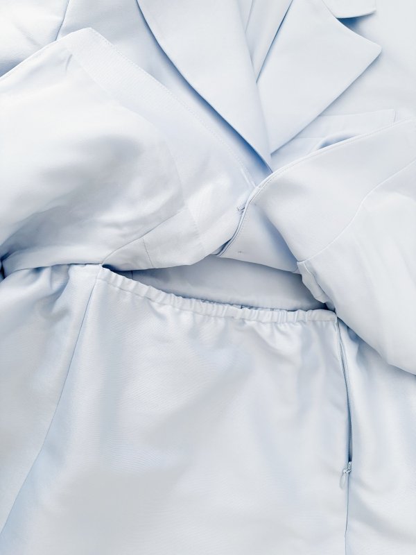 画像5: 即発！Self Portrait　セルフポートレート Tailored taffeta midi dress　ブルー  11081 (5)