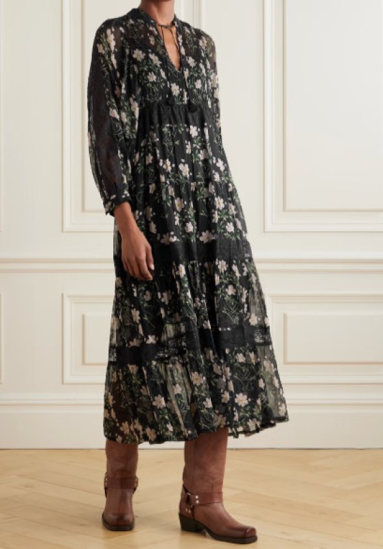 画像1: セール！【浜辺美波さん着用】Sea New York　ティヤードフローラルドレス  07261 (1)