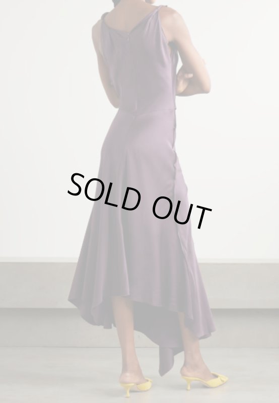 画像2: セール！【矢田亜希子さん着用】VICTORIA BECKHAM  ヴィクトリアベッカム  ドレープサテンドレス  07291 (2)
