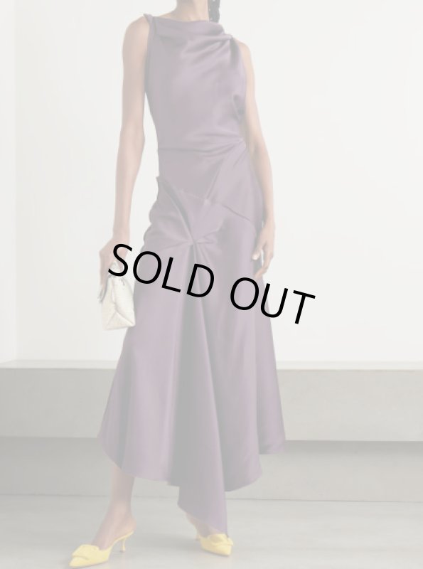 画像1: セール！【矢田亜希子さん着用】VICTORIA BECKHAM  ヴィクトリアベッカム  ドレープサテンドレス  07291 (1)