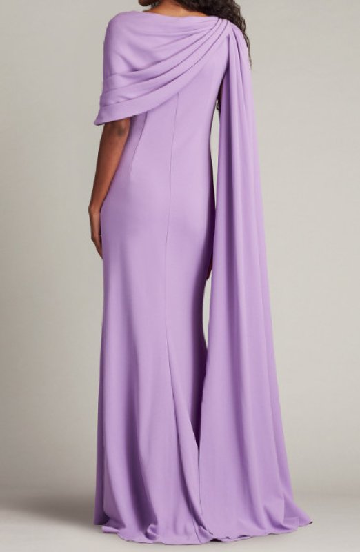 画像2: Tadashi Shoji  タダシショージ   Acadia Shawl Draped Gown  パープル系  13779 (2)