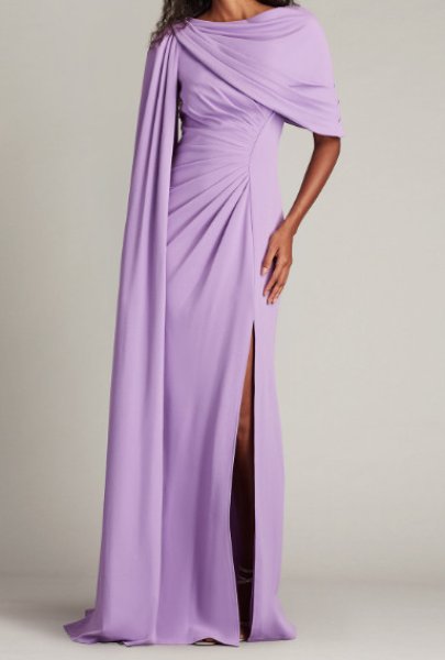 画像1: Tadashi Shoji  タダシショージ   Acadia Shawl Draped Gown  パープル系 (1)
