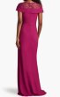 画像2:  Tadashi Shoji  タダシショージ　 Yura Waterfall Flounce Gown パープル系 (2)