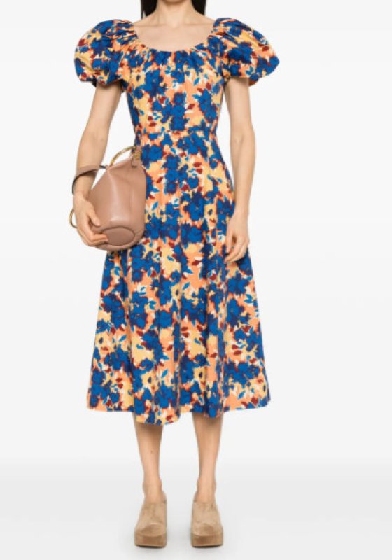 画像1: セール！【雑誌掲載、大政絢さん着用】ULLA JOHNSON ウラジョンソン　Imara 花柄ドレス  08081 (1)