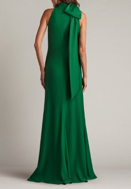画像2: Tadashi Shoji  タダシショージ   　SIMS SHOULDER BOW HALTER GOWN　グリーン  01113 (2)