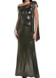画像1: セール！【ドラマ使用】Tadashi Shoji タダシショージ  Metal­lic One-Shoul­der Liq­uid Jer­sey Gown   (1)