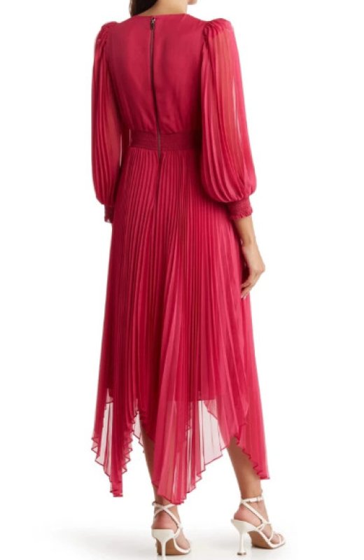 画像2: Alice + Olivia アリスアンドオリビア　 Sion Sunburst Pleated Dress ピンク系  08181 (2)