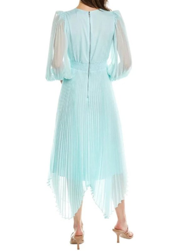 画像2: Alice + Olivia アリスアンドオリビア　 Sion Sunburst Pleated Dress スカイブルー系 08181  (2)