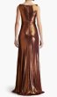画像2: セール！【ドラマ使用】Tadashi Shoji タダシショージ  Vox Metallic Waterfall Drape Gown ブラウン系 (2)