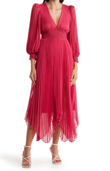 画像1: Alice + Olivia アリスアンドオリビア　 Sion Sunburst Pleated Dress ピンク系 (1)