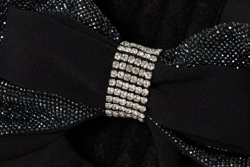 画像3: セール！Self Portrait セルフポートレート　 Bow and crystal crepe midi dress (3)