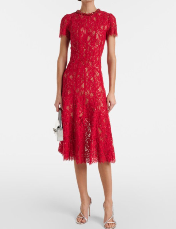 画像1: セール！Self Portrait　セルフポートレート　Embellished fishnet midi dress (1)