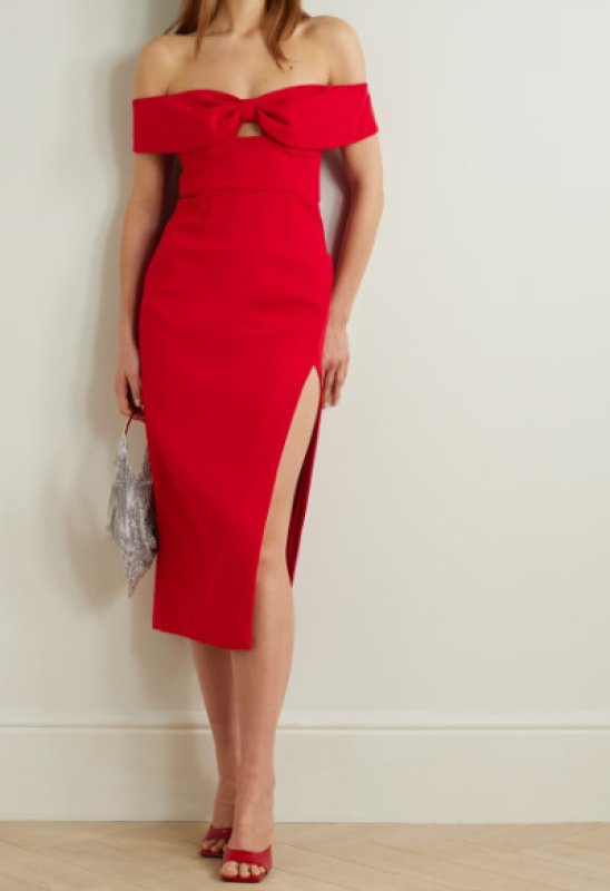 画像4: セール！【ケリークラークソン愛用】 Self Portrait セルフポートレート　 Bow-detail crepe midi dress (4)