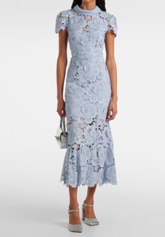 画像1: Self Portrait　セルフポートレート　blue floral lace cocktail dress (1)
