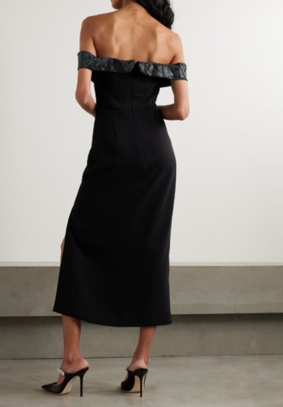 画像2: セール！Self Portrait セルフポートレート　 Bow and crystal crepe midi dress (2)