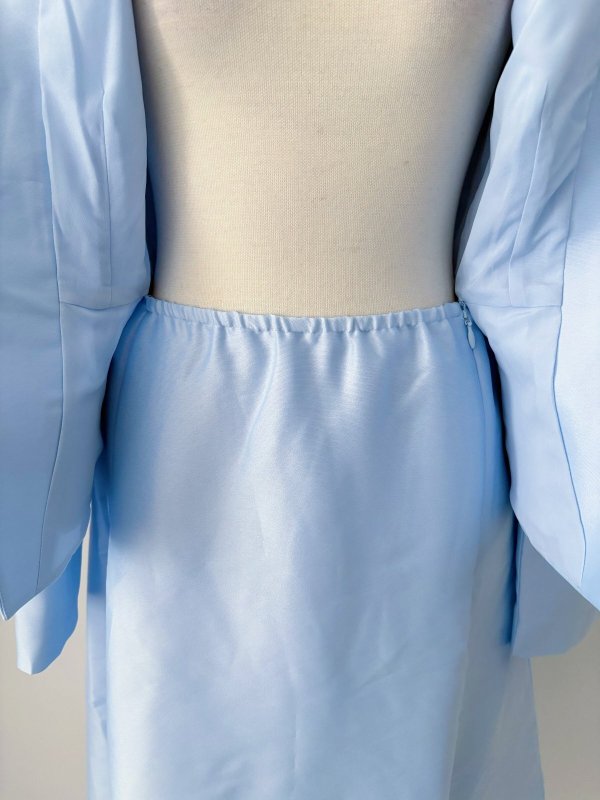 画像7: 即発！Self Portrait　セルフポートレート Tailored taffeta midi dress　ブルー  11081 (7)