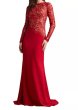 画像1: Tadashi Shoji  タダシショージ   Sorrell Embroidered Crepe Gown  レッド (1)