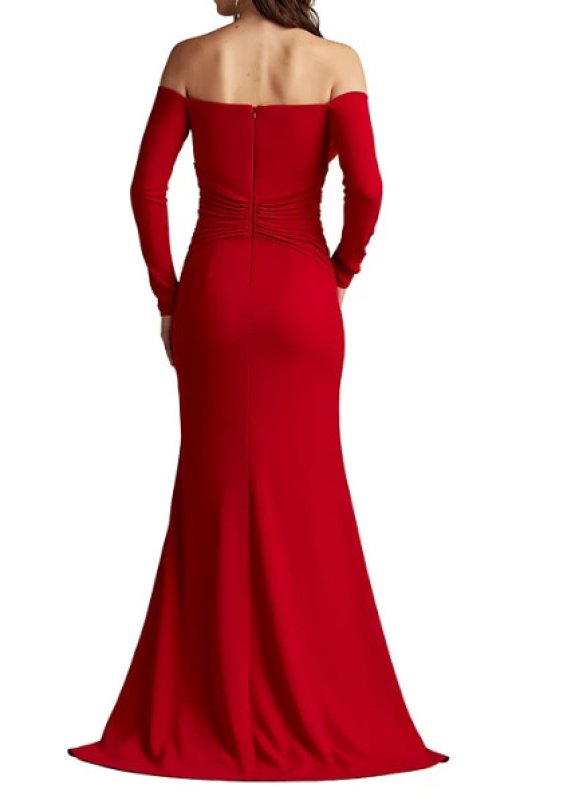 画像2: Tadashi Shoji タダシショージ  Leona V-Pleat Gown　レッド (2)