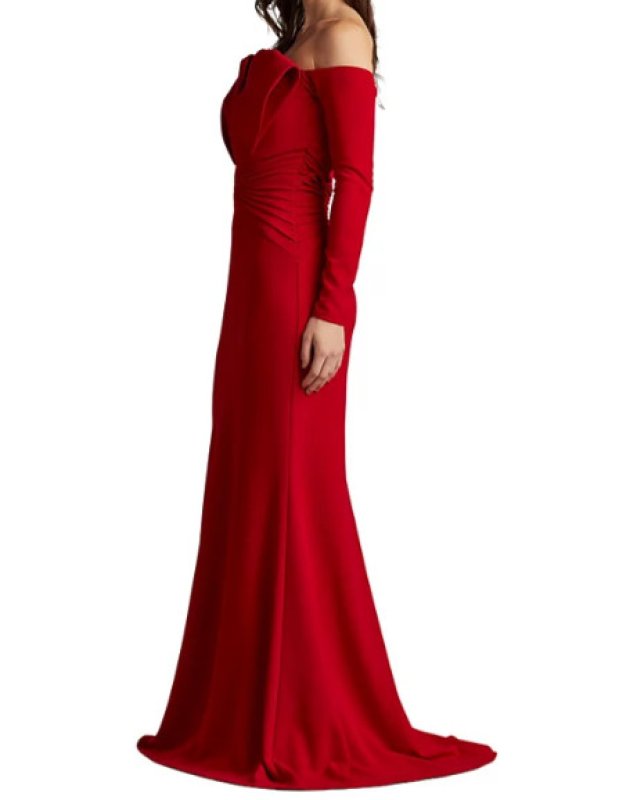 画像3: Tadashi Shoji タダシショージ  Leona V-Pleat Gown　レッド (3)