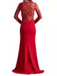画像2: Tadashi Shoji  タダシショージ   Sorrell Embroidered Crepe Gown  レッド (2)
