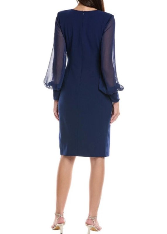 画像2: セール！Tadashi Shoji タダシショージ  Tyra Twist-Drape Dress　ネイビー (2)