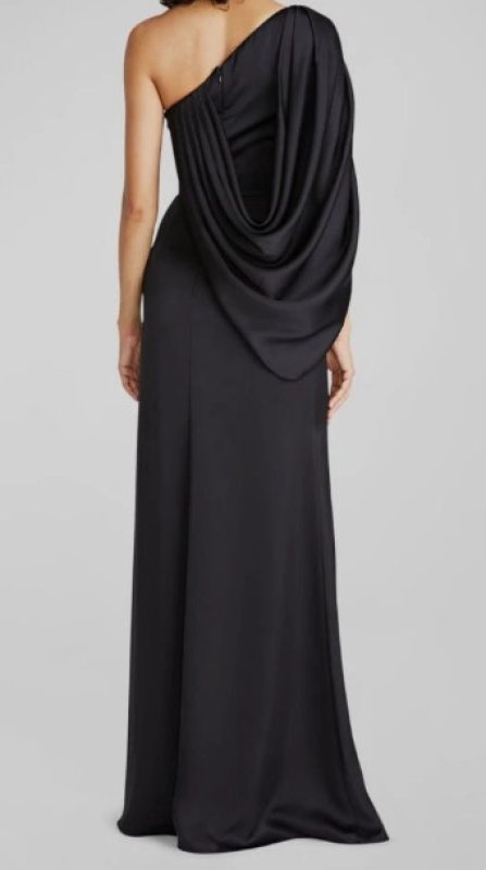画像2: セール！ Theia セイア　 Tori Satin One-Shoulder Draped Gown (2)