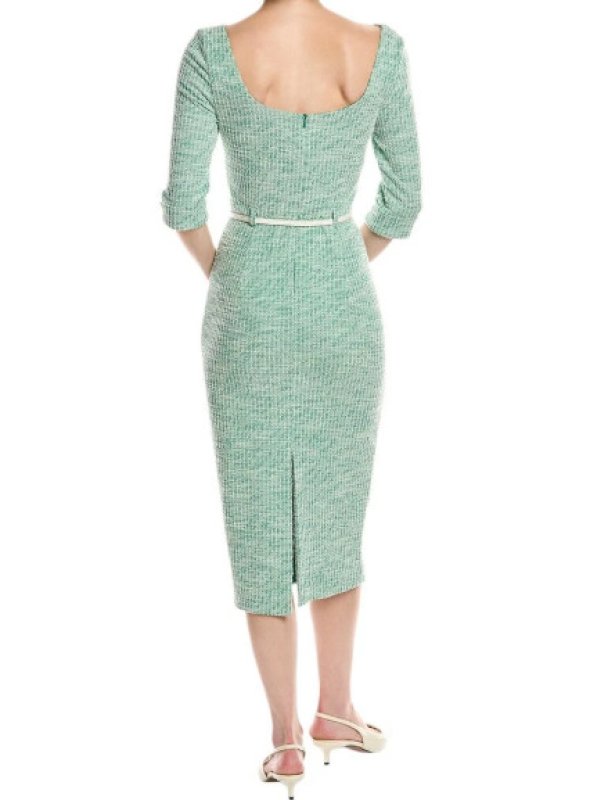 画像2: セール！Black Halo ７分袖 Jackie O Metallic Dress  グリーン系 (2)