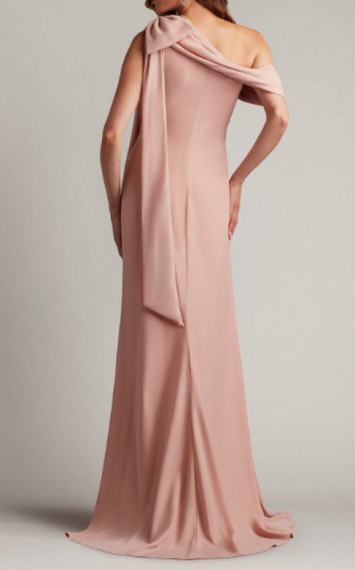 画像2: Tadashi Shoji タダシショージ   cassia ワンショルダー Gown  ペールピンク系 (2)