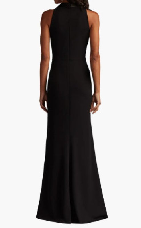 画像2: Tadashi Shoji  タダシショージ   　Neshia Halter Lapel Gown　ブラック  (2)