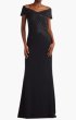 画像1:  Tadashi Shoji  タダシショージ　Meridian Sundial Off-Shoulder Gown　ブラック (1)