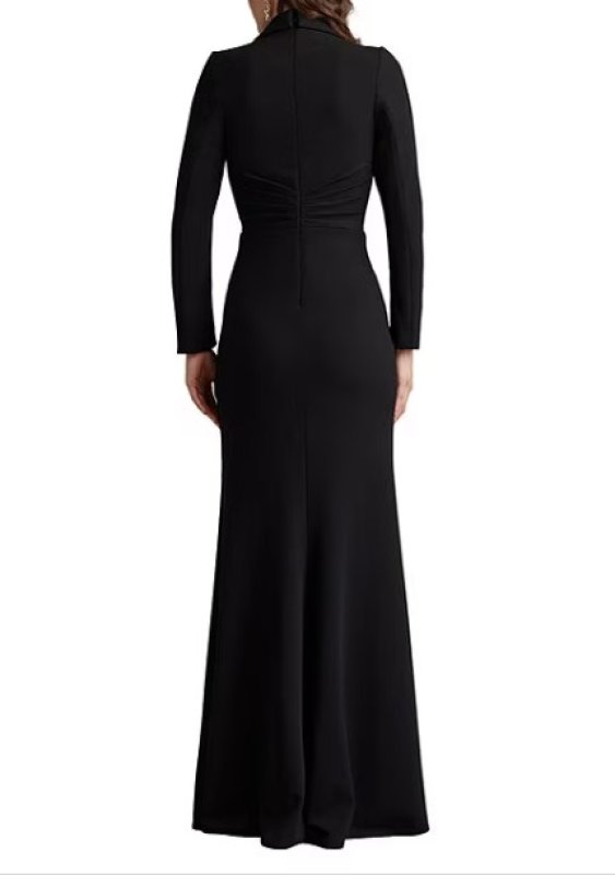 画像2:  Tadashi Shoji  タダシショージ　Ardela Center Front Ruffle Gown　ブラック (2)