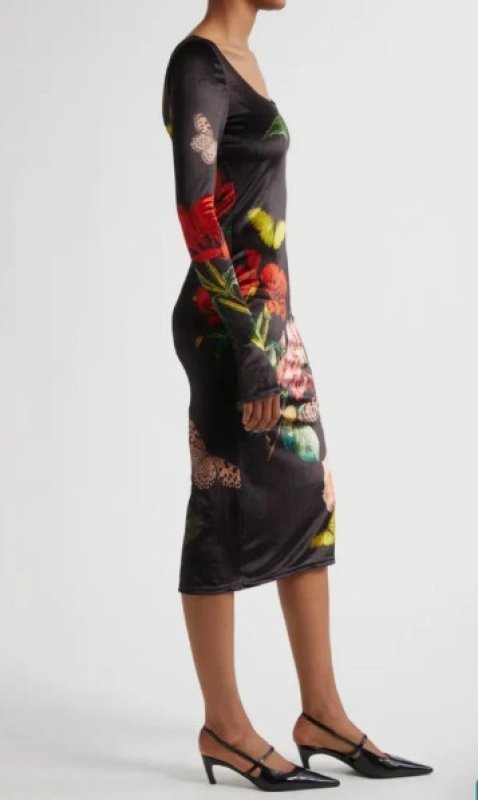 画像3: Alice + Olivia アリスアンドオリビア Delora Fitted dress   The Wind Floral  (3)