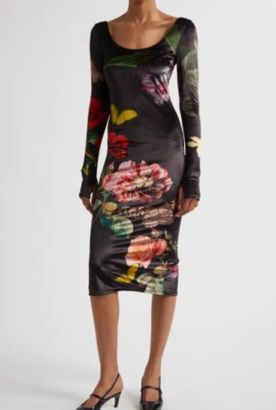 画像1: Alice + Olivia アリスアンドオリビア Delora Fitted dress   The Wind Floral  (1)