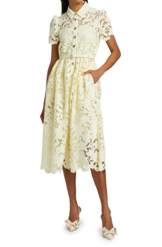 画像1: セール！【パリスヒルトン愛用】Self Portrait　セルフポートレート　Lace Collared midi dress  13823 (1)